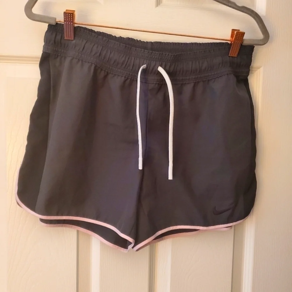 Nike Grey and Black Shorts Pink Accents Sz M